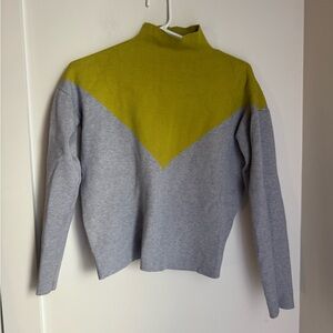 Turtle neck artistry color layout Women's Sweater